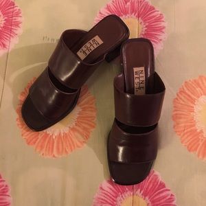 Vintage Nine West sz9.5 All Leather Brown Sandals
